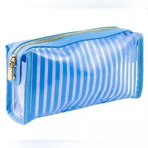 Draper James Sky Blue Striped Travel Pouch